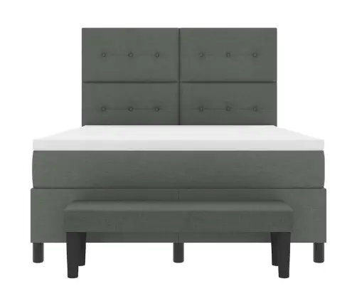 Kastītes Atsperu Gulta Tumši Pelēks 160 X 200 Cm Audums Vidaxl