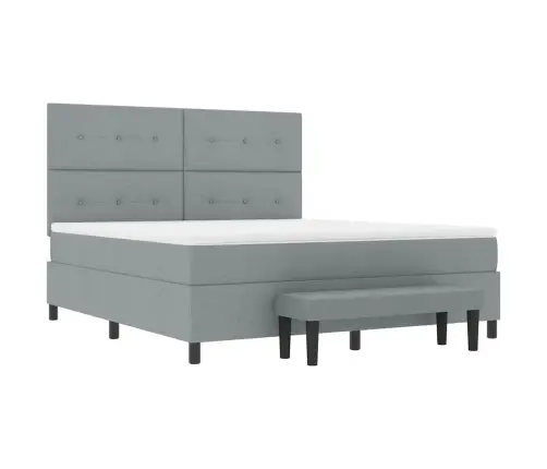 Kastītes Atsperu Gulta Gaiši Pelēks 180 X 200 Cm Audums Vidaxl