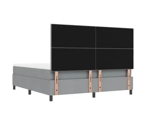 Kastītes Atsperu Gulta Gaiši Pelēks 180 X 200 Cm Audums Vidaxl