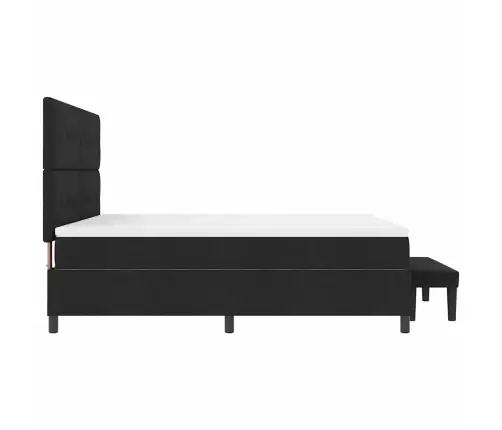 Kastītes Atsperu Gulta Ar Matraci Melna 180 X 200 Cm Audums Vidaxl