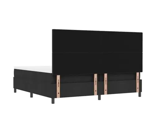 Kastē Pavasara Gulta Ar Matraci Un Soliņu, Melns, 200X200 Cm, Audums Vidaxl