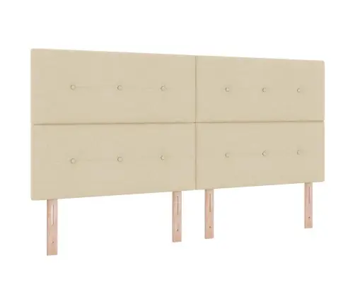 Kastītes Atsperu Gulta Ar Matraci Krēmkrāsa 200 X 200 Cm Audums Vidaxl