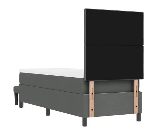 Kiemas Lova Su Čiužiniu Tamsiai Pilka 80 X 200 Cm Audinys