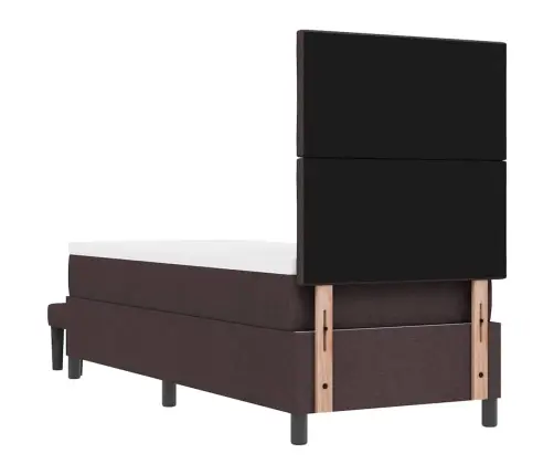 Kiemas Lova Su Čiužiniu Tamsiai Rudas 80 X 200 Cm Audinys