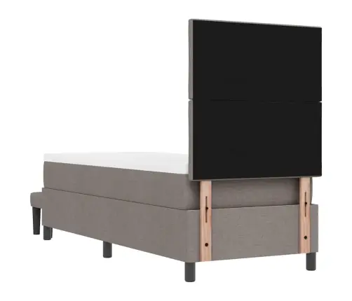 Kastītes Atsperu Gulta Ar Matraci Pelēkbrūna 80 X 200 Cm Audums Vidaxl