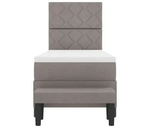 Kastītes Atsperu Gulta Ar Matraci Pelēkbrūna 80 X 200 Cm Audums Vidaxl