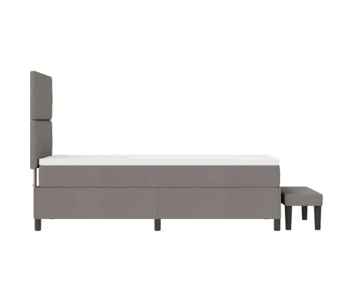 Kastītes Atsperu Gulta Ar Matraci Pelēkbrūna 80 X 200 Cm Audums Vidaxl