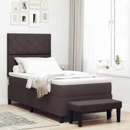 Kastītes Atsperu Gulta Tumši Brūna 90 X 190 Cm Audums Vidaxl