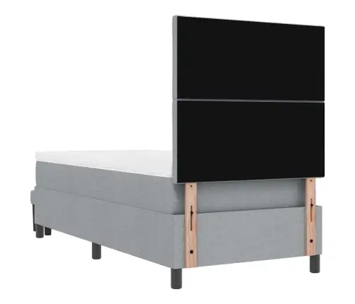 Kaste Gulta Ar Matraci & Soliņu Gaiši Pelēka 90X200 Cm Audums Vidaxl