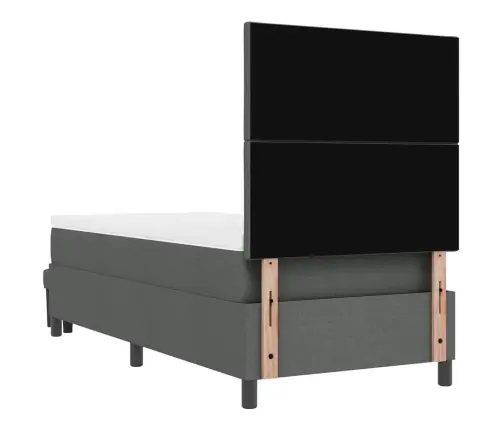 Kiemas Lova Su Čiužiniu Tamsiai Pilka 90 X 200 Cm Audinys