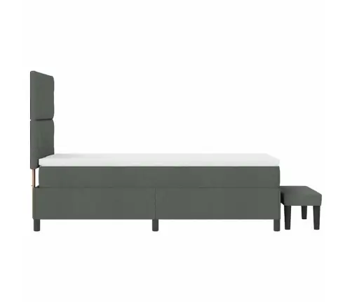 Kiemas Lova Su Čiužiniu Tamsiai Pilka 90 X 200 Cm Audinys