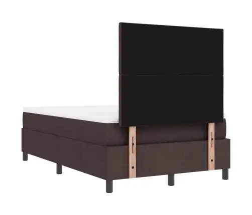 Kastītes Atsperu Gulta Tumši Brūna 120 X 190 Cm Audums Vidaxl