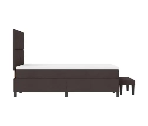 Kastītes Atsperu Gulta Tumši Brūna 120 X 190 Cm Audums Vidaxl