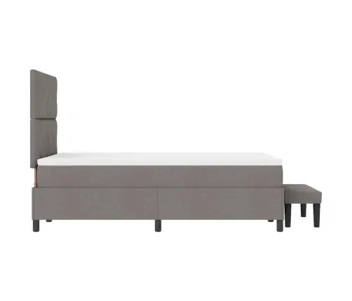 Kasetes Gulta Ar Matraci Un Soli Taupe 120X190 Cm Audums Vidaxl