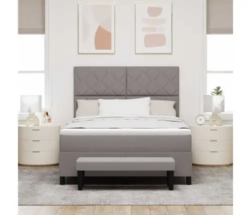 Kiemas Lova Su Čiužiniu Taupe 140 X 190 Cm Audinys