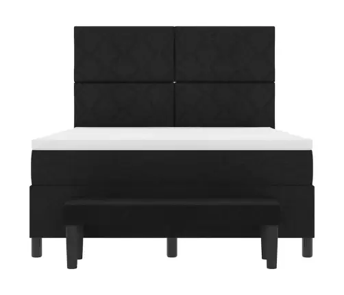 Kastītes Atsperu Gulta Ar Matraci Melna 140 X 200 Cm Audums Vidaxl Kastītes Atsperu Gulta Ar Matraci Melna 140 X 200 Cm Audums Vidaxl