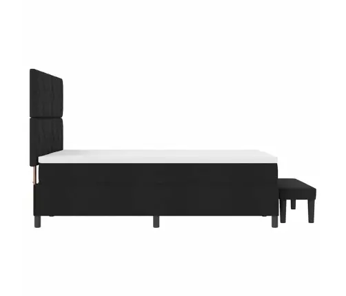 Kastītes Atsperu Gulta Ar Matraci Melna 140 X 200 Cm Audums Vidaxl Kastītes Atsperu Gulta Ar Matraci Melna 140 X 200 Cm Audums Vidaxl