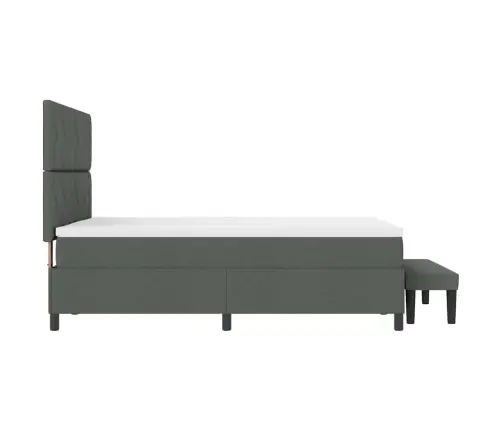 Kastītes Gulta Ar Matraci & Soli Tumši Pelēkā Krāsā 160X200 Cm Audums Vidaxl