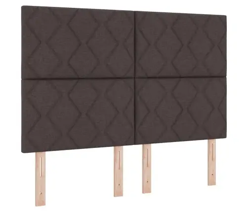 Kiemas Lova Su Čiužiniu Tamsiai Rudas 160 X 200 Cm Audinys