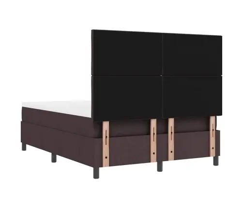 Kiemas Lova Su Čiužiniu Tamsiai Rudas 160 X 200 Cm Audinys