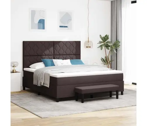 Kastes Gulta Ar Matraci Un Soliņu Tumši Brūnā Krāsā 180X200 Cm Vidaxl