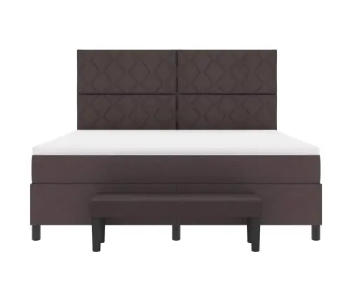 Kastes Gulta Ar Matraci Un Soliņu Tumši Brūnā Krāsā 180X200 Cm Vidaxl