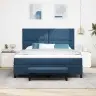 Kastes Atsperu Gulta Ar Matraci Un Soliņu, Zila 180X200 Cm Audums Vidaxl