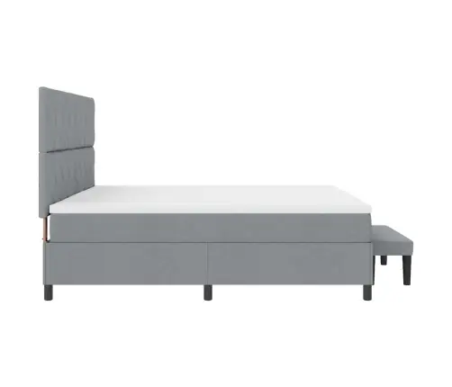 Kastes Atsperu Gulta Ar Matraci Un Soli Gaiši Pelēks 200X200 Cm Audums Vidaxl