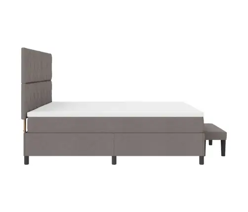 Kastītes Atsperu Gulta Pelēkbrūna 200 X 200 Cm Audums Vidaxl