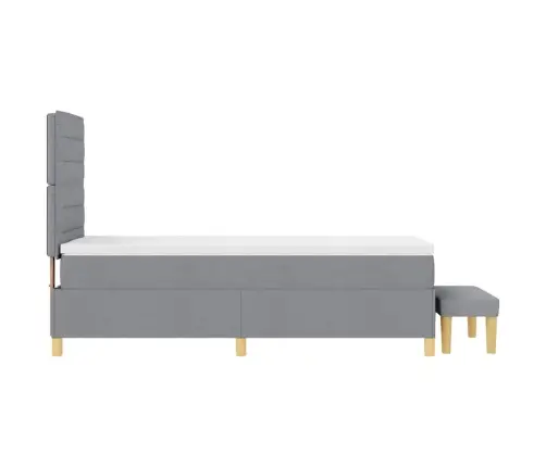 Kastītes Atsperu Gulta Gaiši Pelēks 80 X 200 Cm Audums Vidaxl