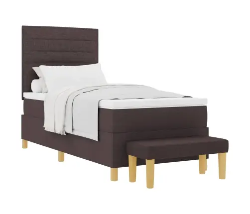 Kastītes Atsperu Gulta Tumši Brūna 80 X 200 Cm Audums Vidaxl