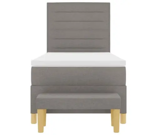 Kastītes Atsperu Gulta Ar Matraci Pelēkbrūna 80 X 200 Cm Audums Vidaxl