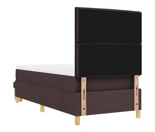 Kastītes Atsperu Gulta Tumši Brūna 90 X 200 Cm Audums Vidaxl