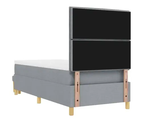 Kastītes Atsperu Gulta Gaiši Pelēka 100 X 200 Cm Audums Vidaxl