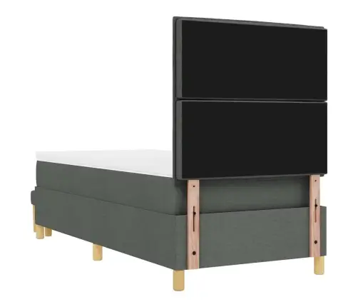 Kastītes Atsperu Gulta Tumši Pelēka 100 X 200 Cm Audums Vidaxl