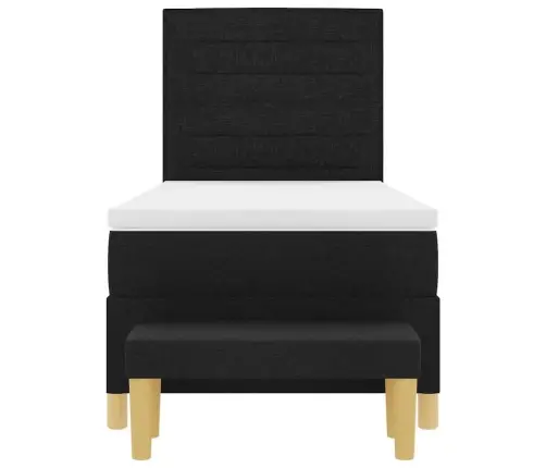 Box Spring Gulta Ar Matraci Un Soli Melns 100X200 Cm Audums Vidaxl