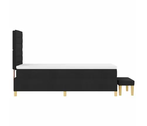 Box Spring Gulta Ar Matraci Un Soli Melns 100X200 Cm Audums Vidaxl