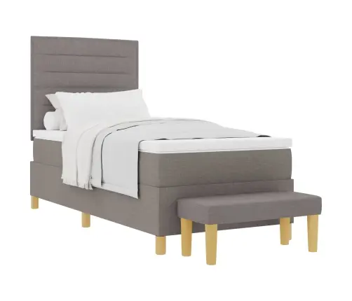 Kiemas Lova Su Čiužiniu Taupe 100 X 200 Cm Audinys