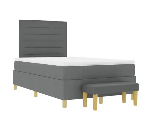 Kastītes Atsperu Gulta Tumši Pelēks 120 X 190 Cm Audums Vidaxl