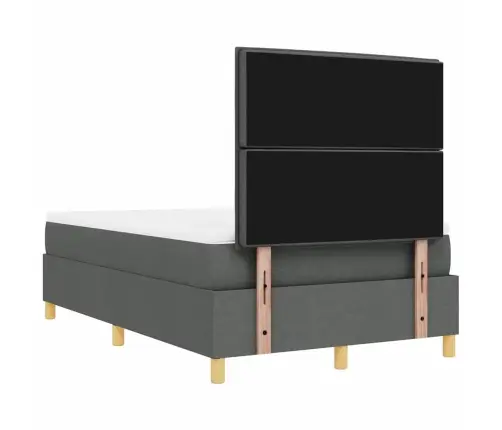 Kastītes Atsperu Gulta Tumši Pelēks 120 X 190 Cm Audums Vidaxl