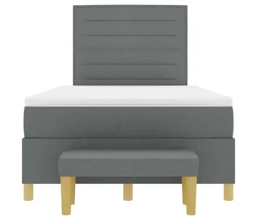 Kastītes Atsperu Gulta Tumši Pelēks 120 X 190 Cm Audums Vidaxl