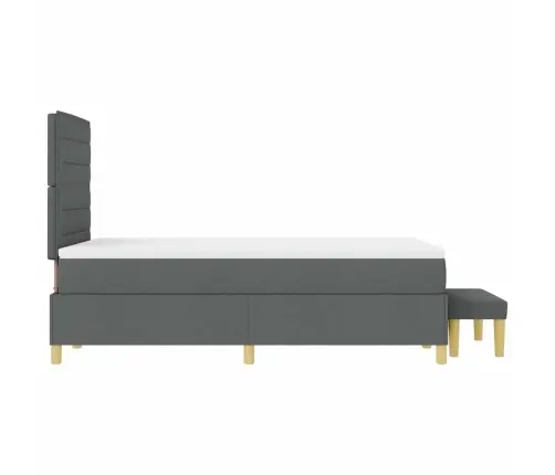 Kastītes Atsperu Gulta Tumši Pelēka 120 X 200 Cm Audums Vidaxl