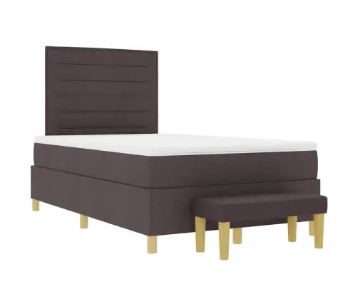 Kiemas Lova Su Čiužiniu Tamsiai Ruda 120 X 200 Cm Audinys