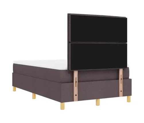 Kiemas Lova Su Čiužiniu Tamsiai Ruda 120 X 200 Cm Audinys