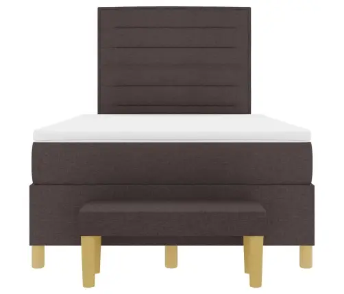 Kiemas Lova Su Čiužiniu Tamsiai Ruda 120 X 200 Cm Audinys