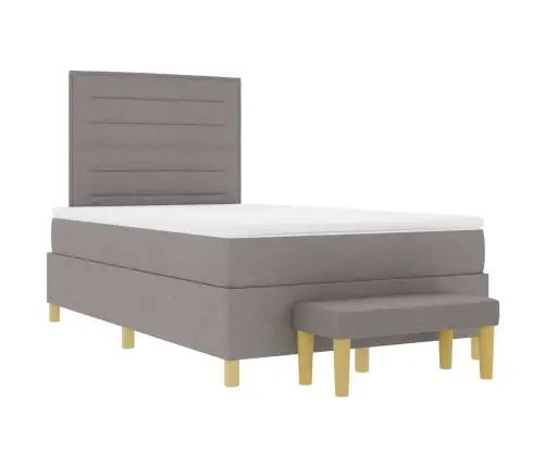 Kastītes Atsperu Gulta Pelēkbrūna 120 X 200 Cm Audums Vidaxl