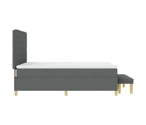 Kastītes Atsperu Gulta Tumši Pelēka 140 X 200 Cm Audums Vidaxl