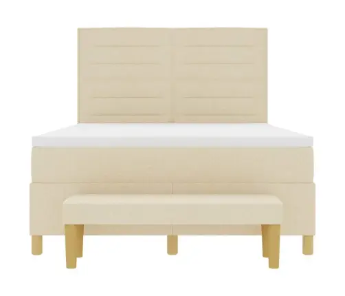 Kiemas Lova Su Čiužiniu Kreminė 140 X 200 Cm Audinys