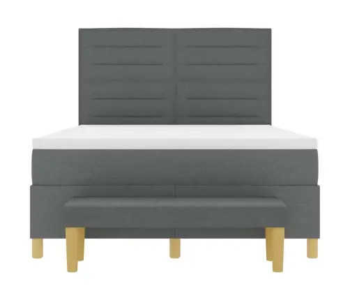 Kastītes Atsperu Gulta Tumši Pelēka 160 X 200 Cm Audums Vidaxl