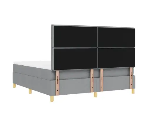 Kastītes Atsperu Gulta Gaiši Pelēks 180 X 200 Cm Audums Vidaxl